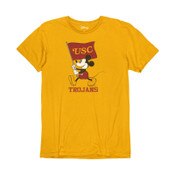USC Trojans Men's Disney Gold Flag Waver Mickey Vintage Basic T-Shirt